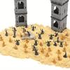 100 Stück Graue und Goldene Mini Mittelalter Soldatenfiguren - 12 Stile Detaillierte Miniatur Soldaten für Diorama Tabletop RPG Krieg JXB