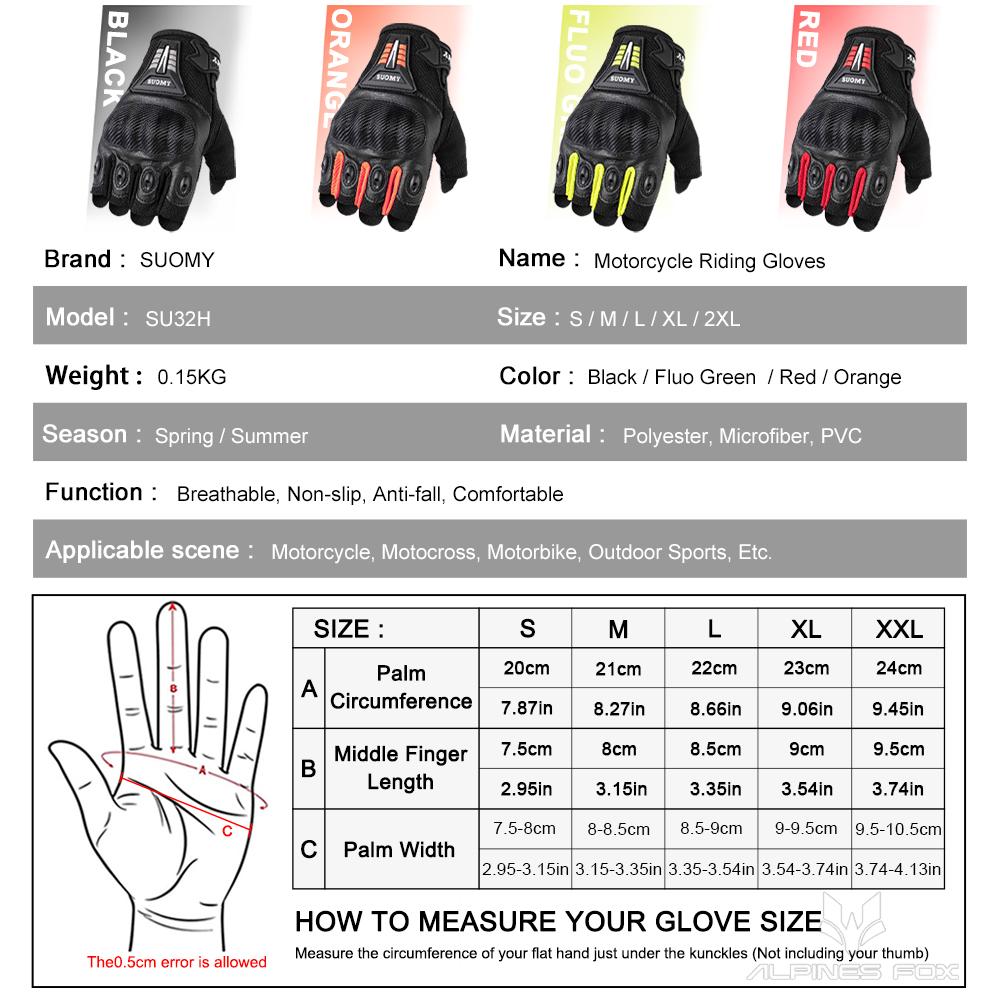 SUOMY Summer Men Half Finger Motorcycle Gloves Women Red Non-slip Motocross Racing Fingerless Gloves Moto Biker Cycling Gloves