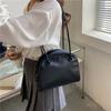 Elegant Soft PU Tote Bag Large Capacity Solid Color Shoulder Bag Classic Square Underarm Bag  Daily