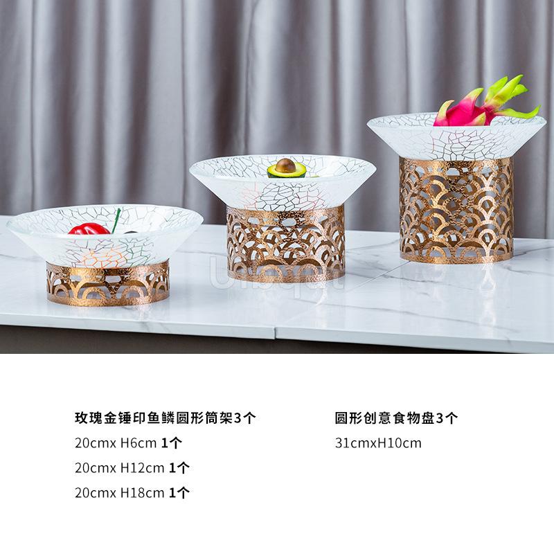 Restaurant Catering Buffet rack Tier Stainless Steel Display Cake Stand Luxury Gold Dessert Food Tea cake decoration accessories