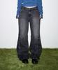 SOHUL Fold Flare Fit Denim Jeans (Black)