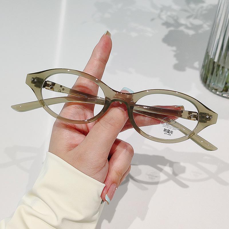 

Сун Цзуэр 2025 Очки с овальной оправой: Женские очки с защитой от синего света, готовые к установке линз по рецепту, модные очки с прозрачными линзами.