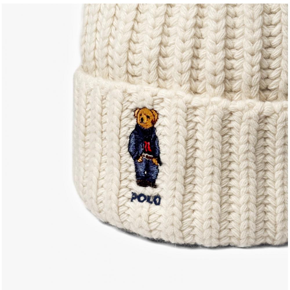 Polo Ralph Lauren Wc0522 105 Solid Denim Bear Pom Pom Beanie