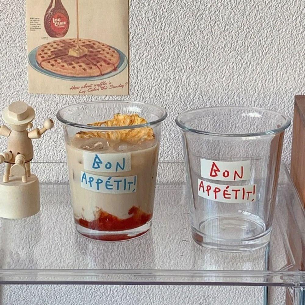 350ML Glass Cup Transparent Classic Glass Drinkware Creative Daily Water Cup