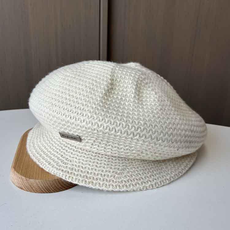 Women's Autumn and Winter New Retro Knitted Beret Painter Hat Casual Octagonal Hat