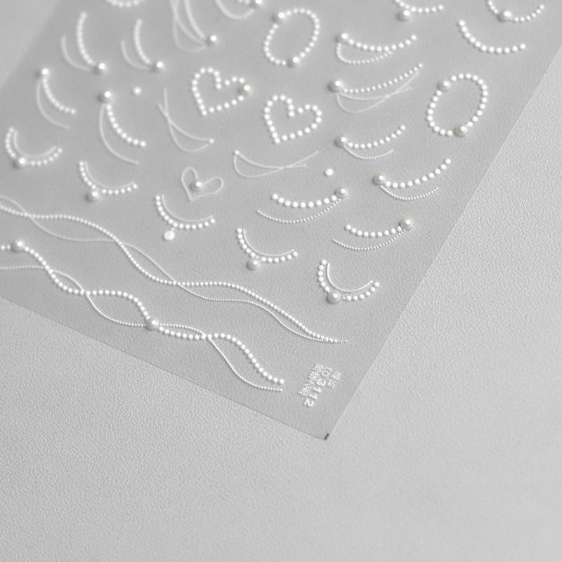

Tomoni Bright Crystal Nail Stickers No Loss Cooperation Cute Nail Sticker Pearl Love Chain 3112 Pearl Default