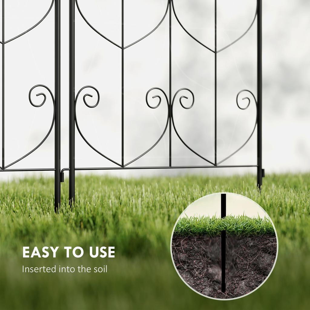 Set of 2 Garden Trellis, Metal Fence Panels for Climbing Outdoor Plants, Flowers, 180 x 50cm