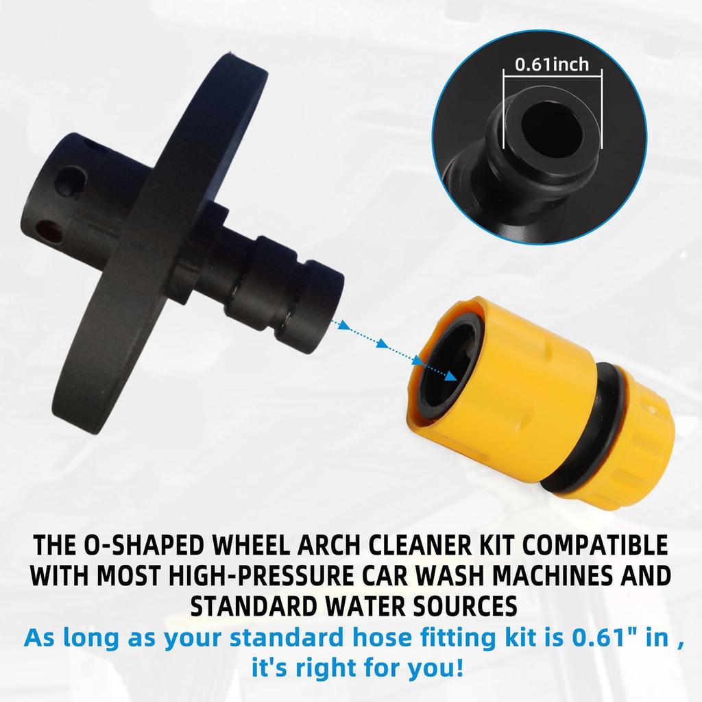Schnellanschluss Fahrzeugunterbodenwaschset Unterbodenreiniger Spülset Radkastenreiniger für Auto SUV Straße Hochdruckreiniger Garten