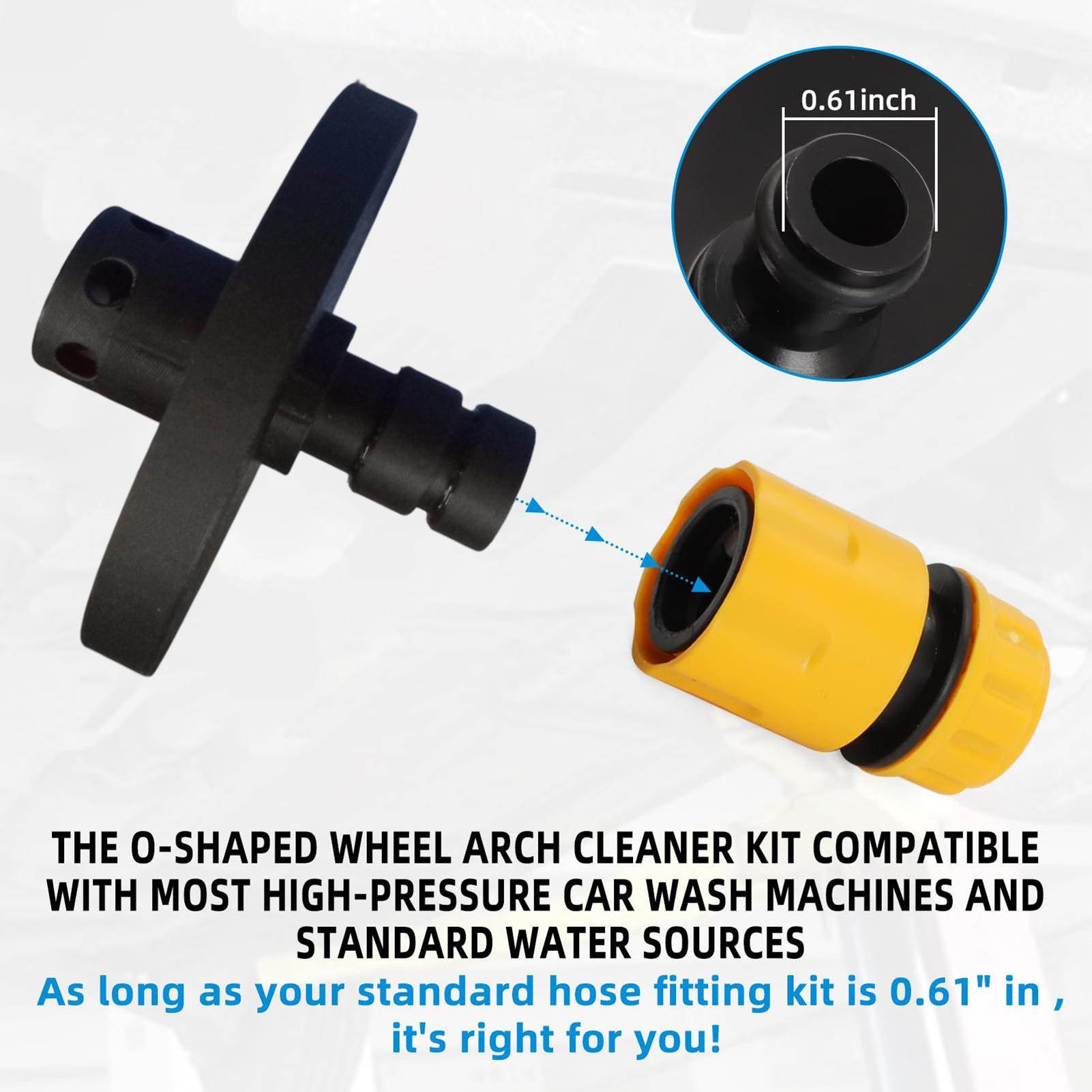 Chassis Cleaner Flusher Kit Wheel Arch Cleaner Quick Connect Vehicle Chassis Wash Kit for Car SUV Road Pressure Washer Garden nero