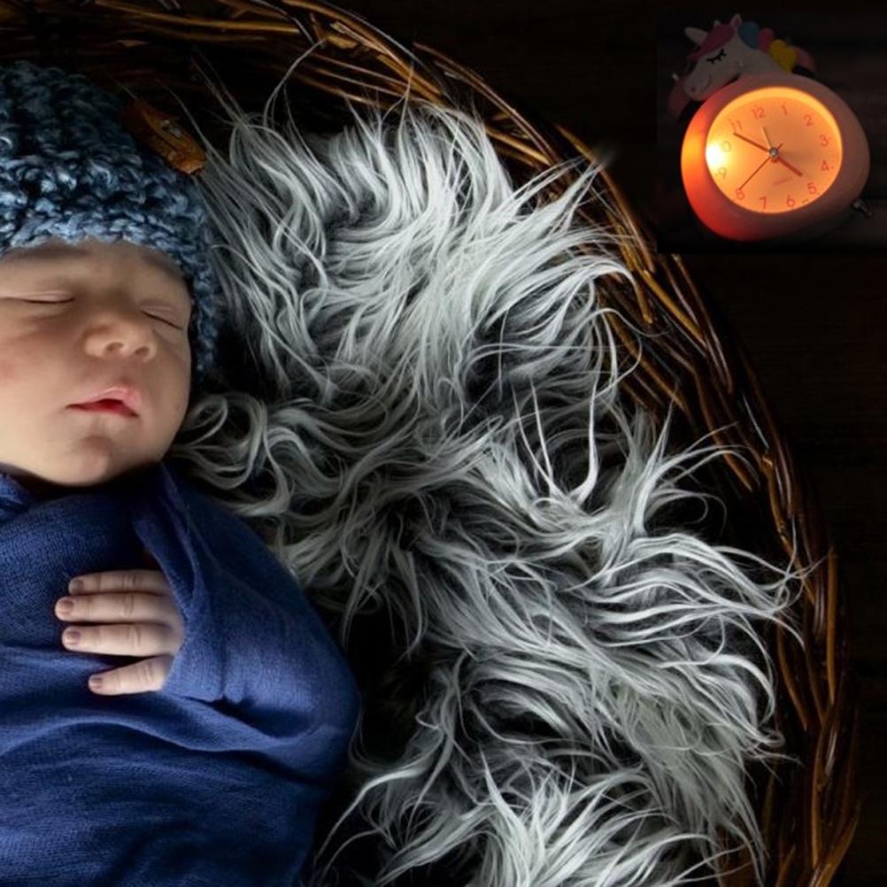 Cute Cartoon Alarm Clock Kids Students Bell Alarm Clock Child Desk Table Clock Night Light Needle Clocks Birthday Gifts