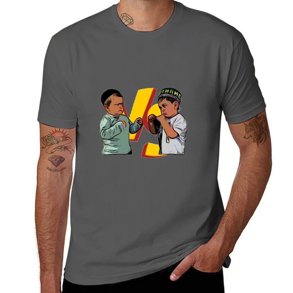 Hasbulla Vs Abdul Razik Tshirt Sports Casual Short Sleeve Cotton Tee