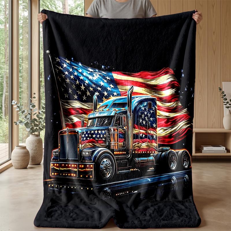Neon Monster Trucks Theme Blanket Lightweight Warm Flannel Blanket Decorative Throw Blanket for Home Decoration