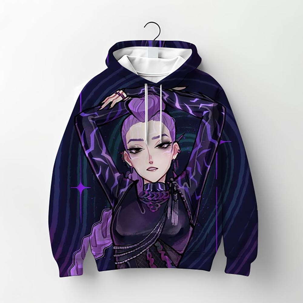 

Kpop Охотники на демонов Толстовки Одежда для маленьких девочек Модные повседневные пуловеры Топы K-Pop Охотники на демонов Толстовки С капюшоном Детские наряды 120