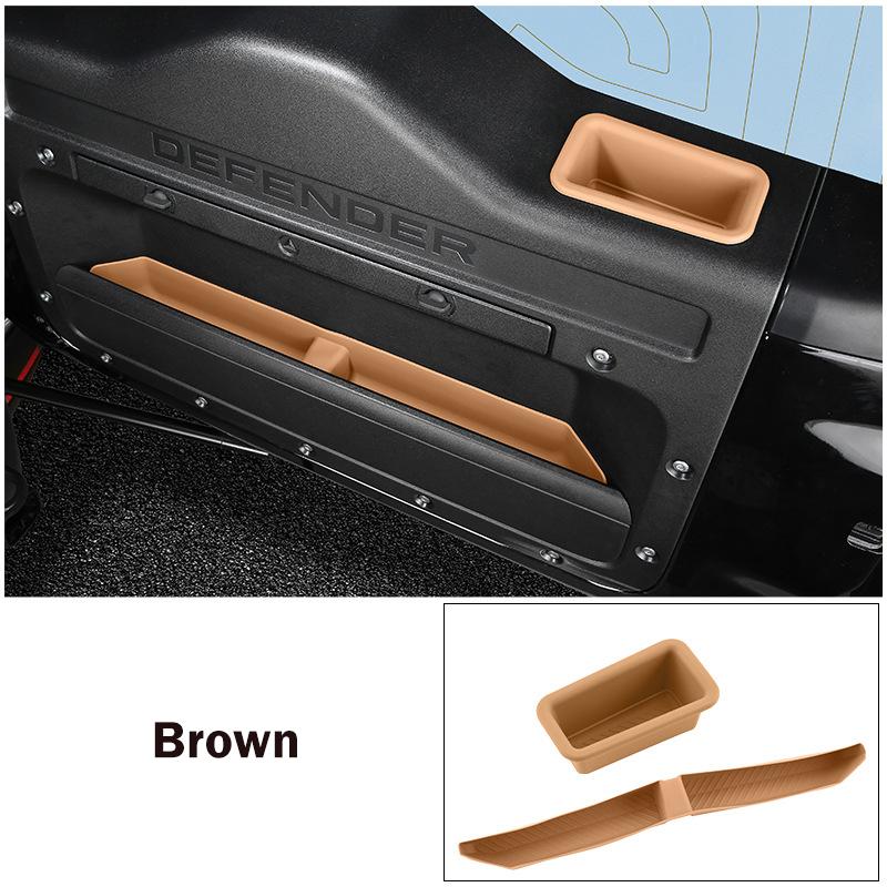 

For Land Rover Defender tailgate storage box 90/110 door slot pad silicone car tailgate storage original car color interior коричневый
