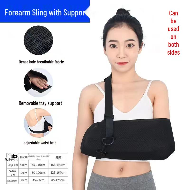 Breathable Forearm Sling: Elbow, Shoulder, Wrist Support with Fixation Strap for Adults