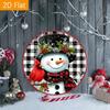 Vintage Snowman Metal Wall Art Round Wreath Winter Home Decor Christmas Gift
