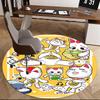 1pc Anime Cat Round Carpet  Cute Design for Office Chair Mat, NonSlip Rug Suitable for Home Decor, Living Room