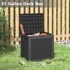 Große Deckaufbewahrungsbox - Wasserdicht, UV-beständig, Leicht, Ideal zur Aufbewahrung von Gartengeräten, Zubehör, Spielzeug