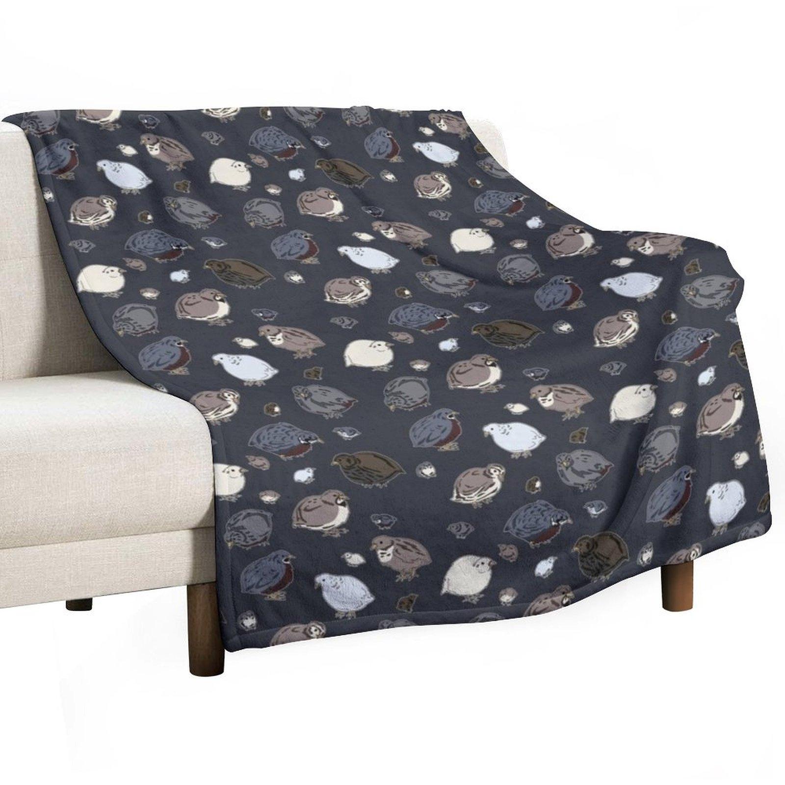 

Button Quail Pattern Throw Blanket Bed covers Retros funny gift Multi-Purpose Blankets 30x40in