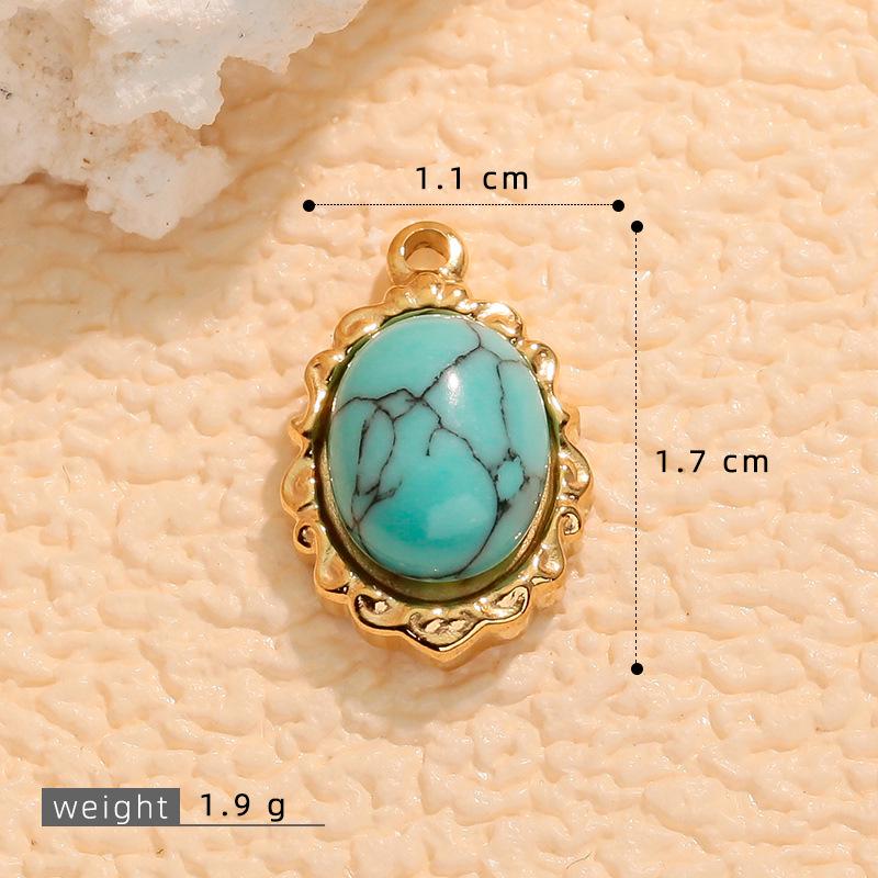 European & American Cross Turquoise Necklace Earrings Pendant Sunflower Charms DIY Sweater Chain for Women
