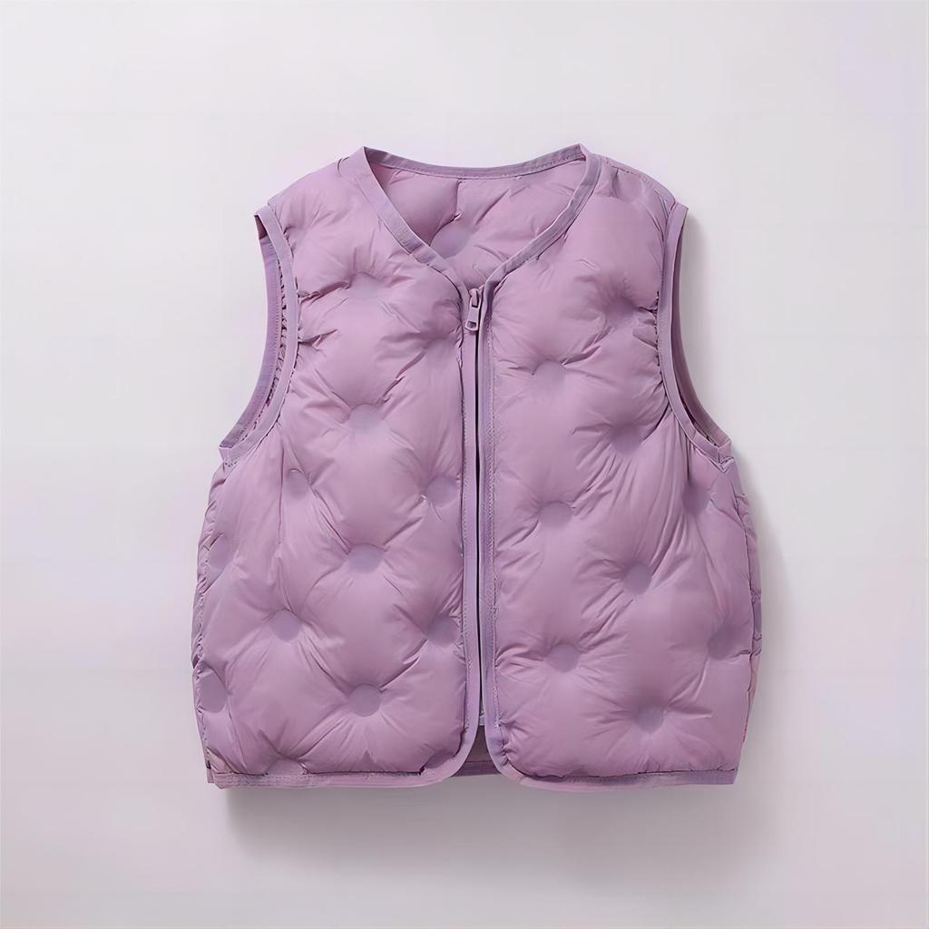 Children's Lightweight 90% White Duck Down Vest - Medium & Large, Thin Style