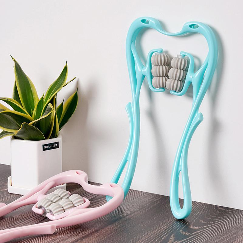 Masážní přístroj na krční páteř, Manuální krční svorka Multifunkční hnětací váleček 6-kuličkový masážní přístroj pro relaxaci ramen a krku