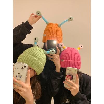 Cute Cartoon Funny Eyes Tentacles Will Shine New Warm Knitted Hat Parent-child Wool Hat