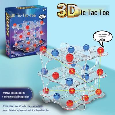 Edukacyjna gra kółko i krzyżyk 3D: Interakcja Rodzic-Dziecko i Trening Myślenia Logicznego dla Dwóch Graczy