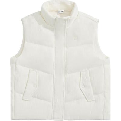 Li Ning Sport Trend Serie Mode Casual Opstaande Kraag Effen Kleur Los Gilet Dames Gilets Gebroken Wit AMRU034-1