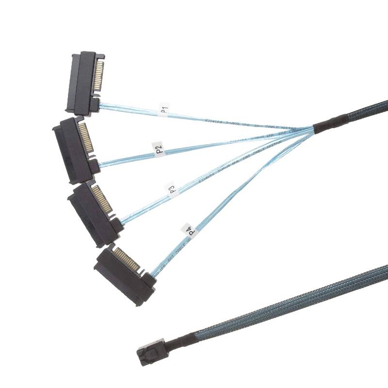 Mini-SAS To SAS-Cable,SFF-8643 To SAS SFF-8643 To SFF-8482 Connector 4X SAS 29Pin SFF-8482 with SATA Power Adapter Cable