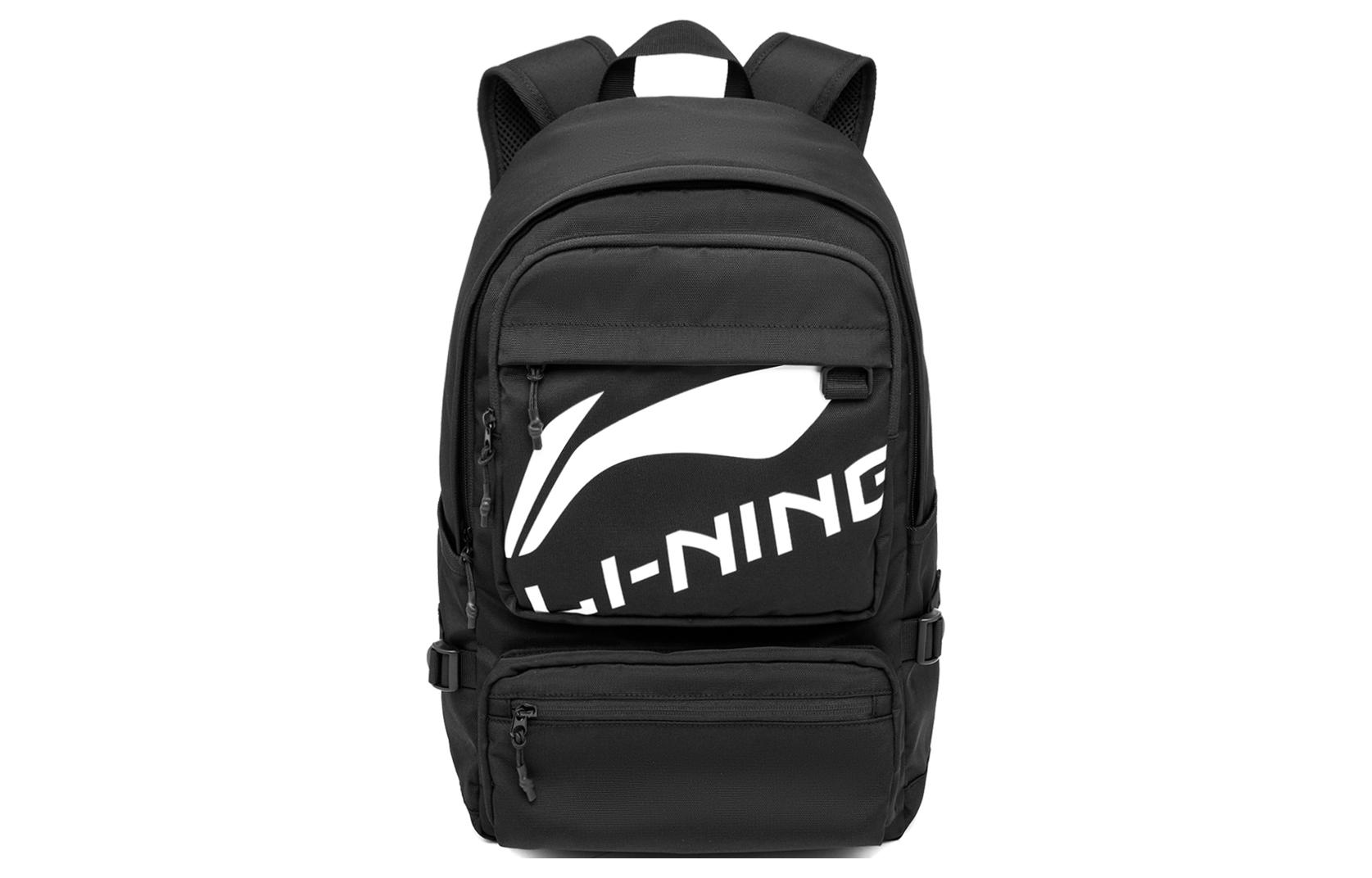 Li Ning Sports Life Collection Polyester Sports Backpack Unisex Black ABSU181-1
