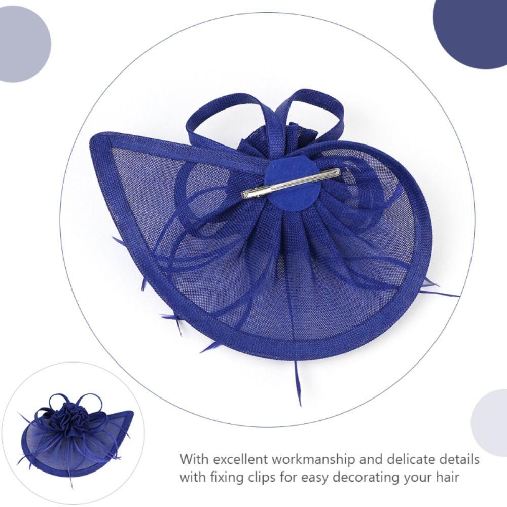 Nouveau chapeau bibi de mariage en plumes, pince à cheveux pour fête de thé, bandeau en maille