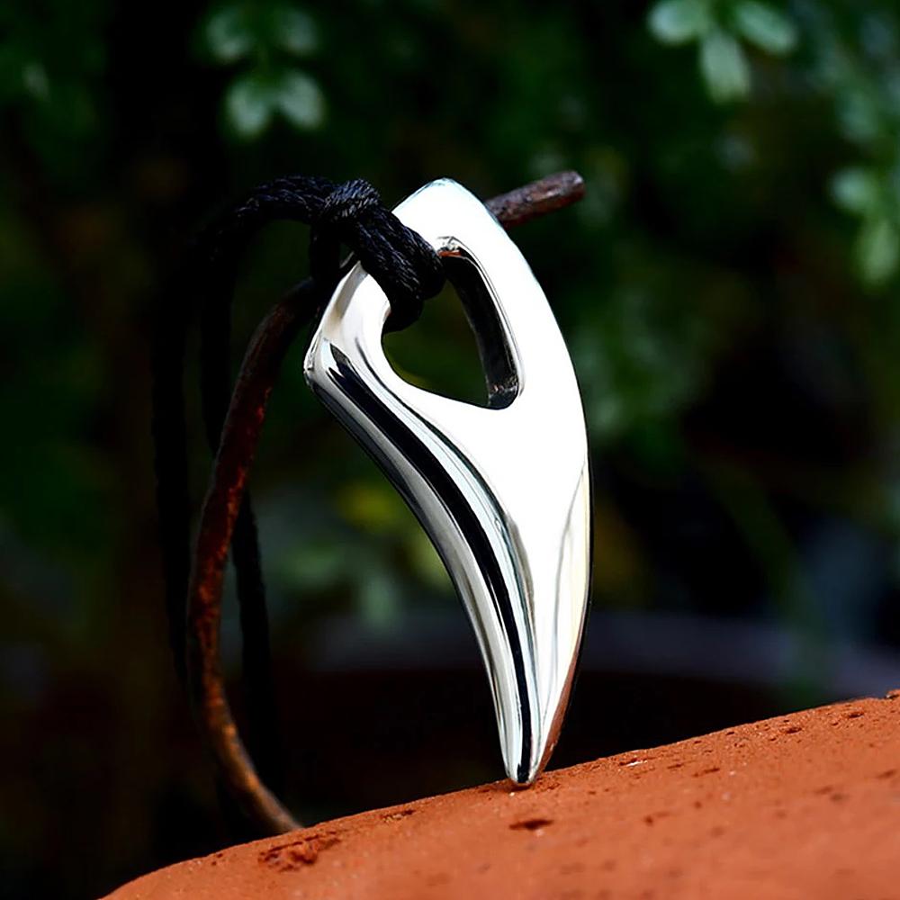 Nordic Vikings Wolf Tooth Pendant Necklace 316L Stainless Steel Hip Hop Rock Fashion Leather Rope Chain Jewelry Gifts