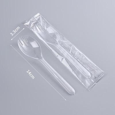 ZISIZ Disposable 14cm Transparent Fork Spoons