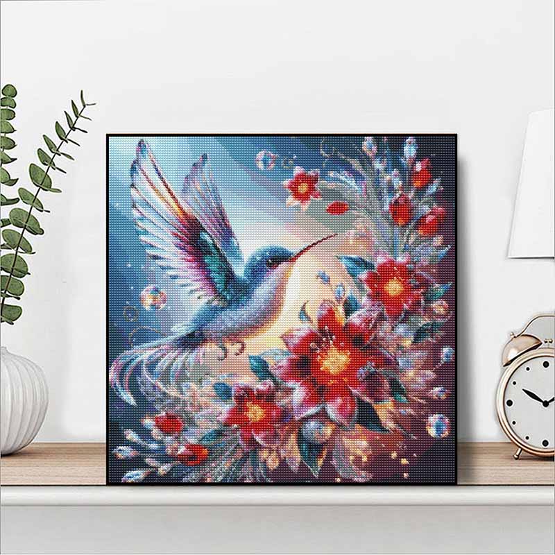 Hummingbird DIY Diamond Painting Kit with Colorful Rhinestones Sparkling Craft Canvas for Adults Home Decor and Relaxing Hobby