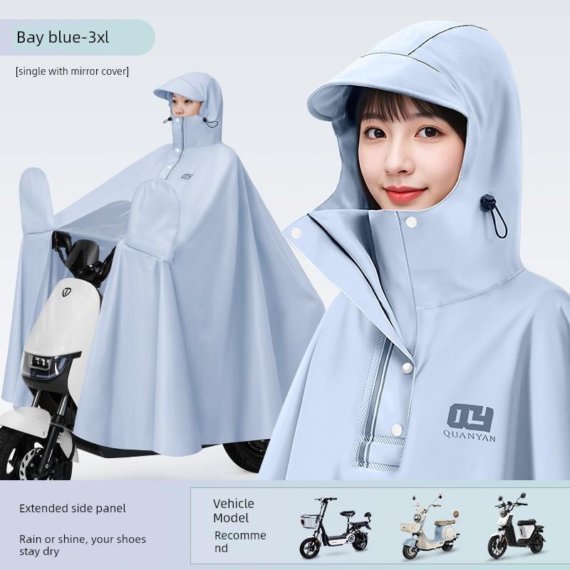 Impermeabile per Scooter Elettrico da Donna, Monoposto, Lungo, Integrale, Antitempesta, Extra Large e Spesso, Poncho Impermeabile per Guidare
