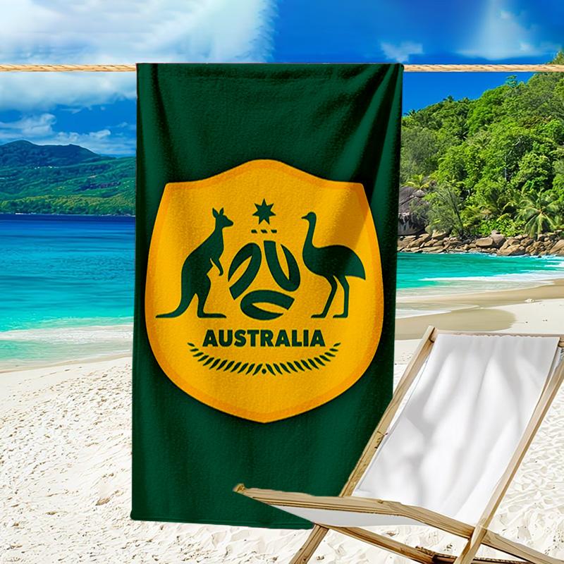 Asciugamano da Spiaggia in Microfibra con Emblema dello Stemma dell'Australia, Leggero e Asciugatura Rapida, per Viaggi Estivi, Essenziale per la Spiaggia, Piscina all'Aperto