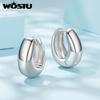 WOSTU Huge Statement Wedding Hoop Earrings Women's White Gold Plated Metal Ear Hoops Pendientes Geometric Party Jewelry Gift