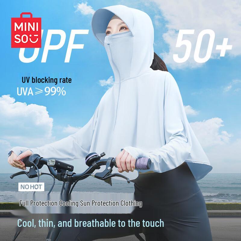 MINISO Women s UPF50+ Ice Silk Sun Protection Cape Jacket L