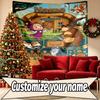 Custom Name Personalized Masha and the Bear Print Tapestry, Wall Art Decor, Bedroom, Dorm, Apartment, LivingRoom, Party Backdrop, Gift for Birthday