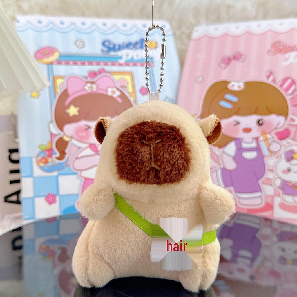 Viral Capybara Backpack Charm: Plush Toy Keychain and Pendant
