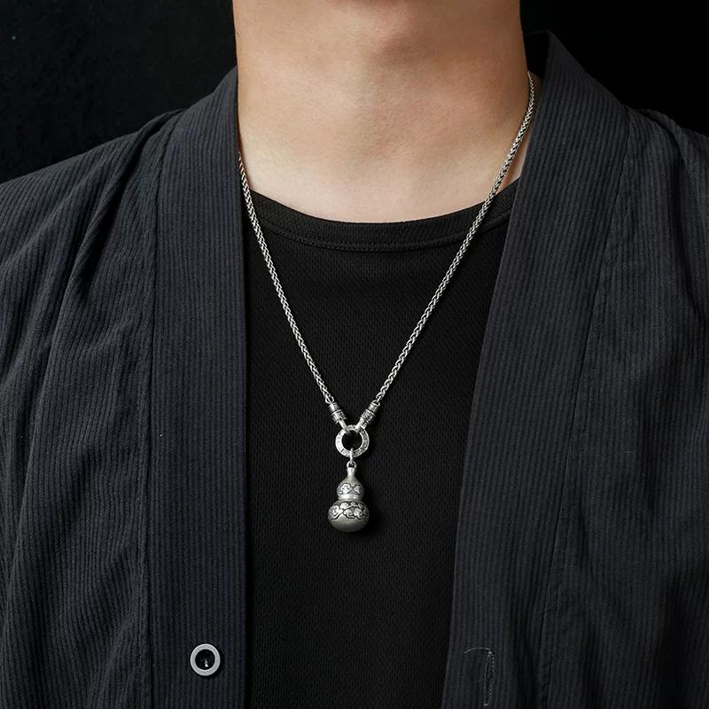 Gourd pendant Men's and women's retro jewelry Xiangyun hollow can be opened necklace pendant