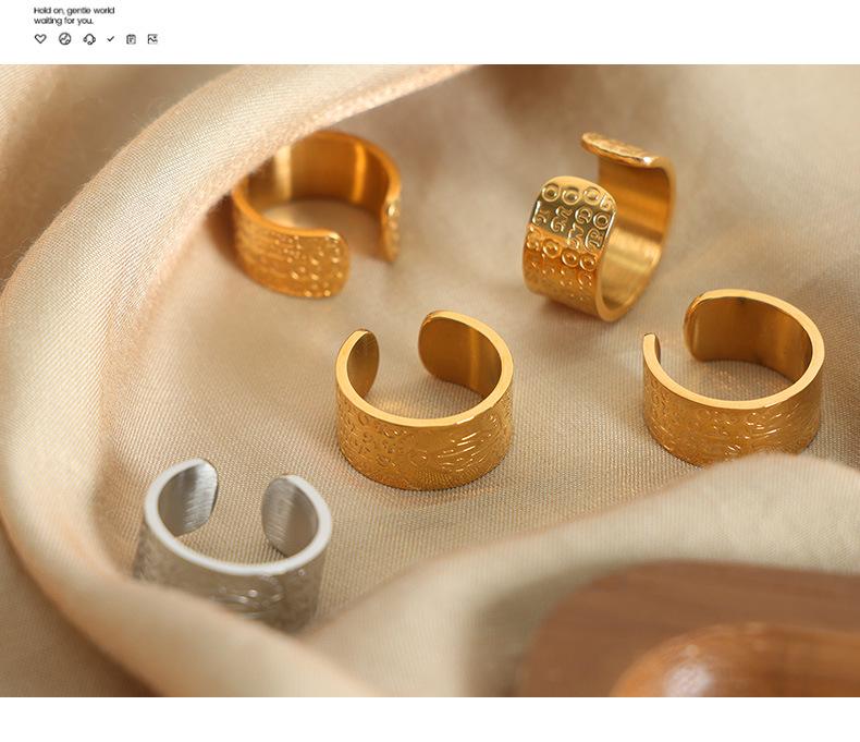 Personalized Engraved Geometric Titanium Steel Ring