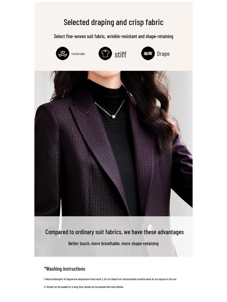 Zihong Spring/Autumn 2024 Women's Suit Set – Elegant, Goddess Style, Casual Workwear