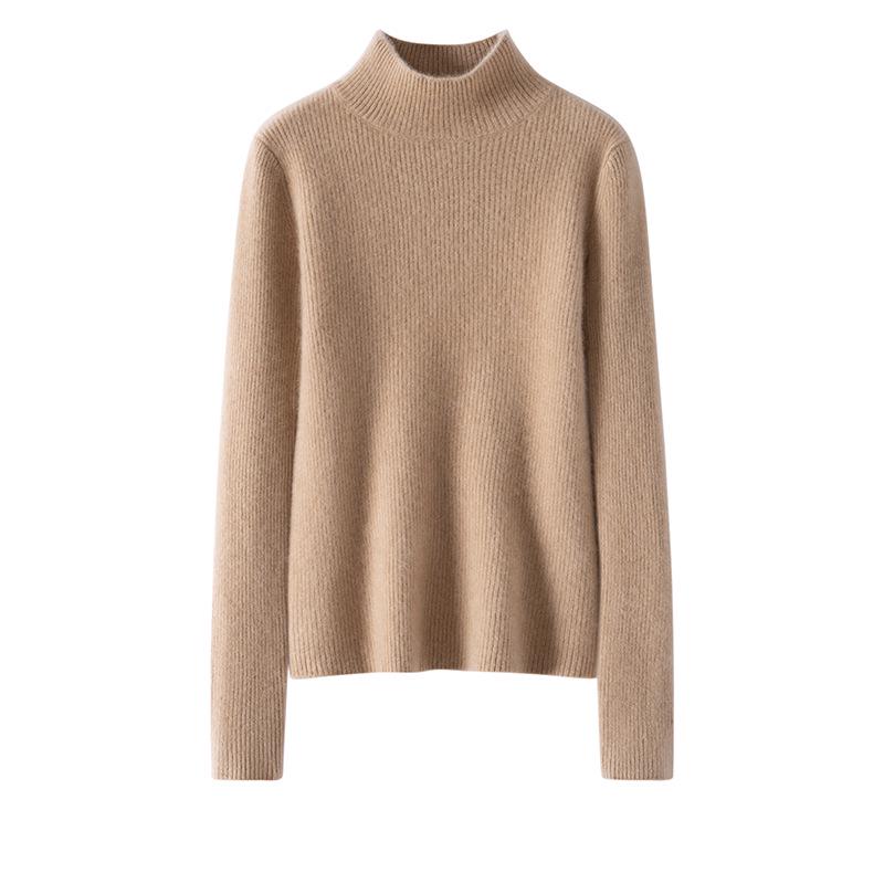 2025 Women's Cashmere Slim-Fit Half-High Collar Thickened Knit Sweater