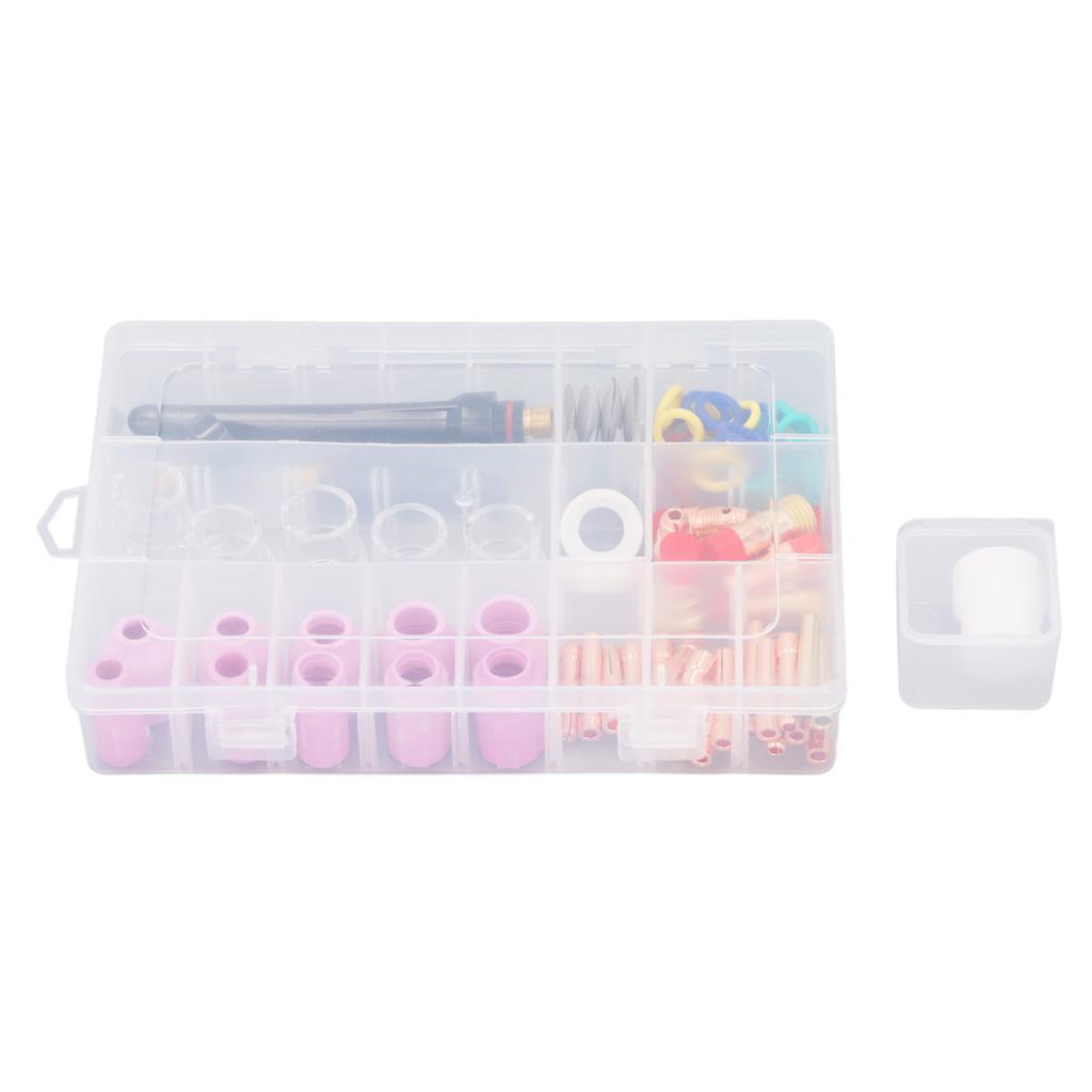 87Pcs Plasma Cutter Consumables Copper Ceramic Plasma Cutting Nozzles Gas Lens Glass Cup Kits for