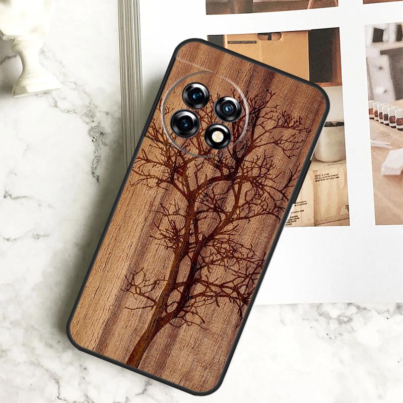 Tree Flower Bamboo Wood Case For OnePlus 12 12R 11 9 10 Pro 10R 9R 8T 10T Nord 3 CE 2 Lite 2T N10 N20 N30 CE4 Cover