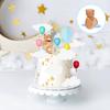 20PCS Toppers de Bolo de Avião Decorações de Bolo de Viagem de Avião com Urso Balão de Ar Quente para Decoração de Chá de Bebê Festa de Aniversário