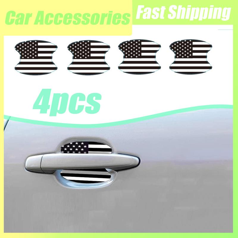 4pcs Auto Accessories Car Door Bowl Anti Scratch Sticker Car Door Flag Styling Decorative Sticker Car Handle Protection Film