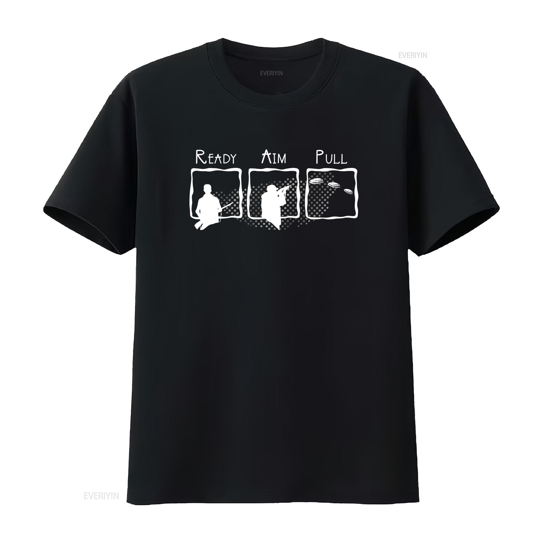 

New Limited Edition Skeet Trap Shooting Sporting Clays Ready Aim Pull T Shirt vintage Washed Versatile graphic Breathable 4XL